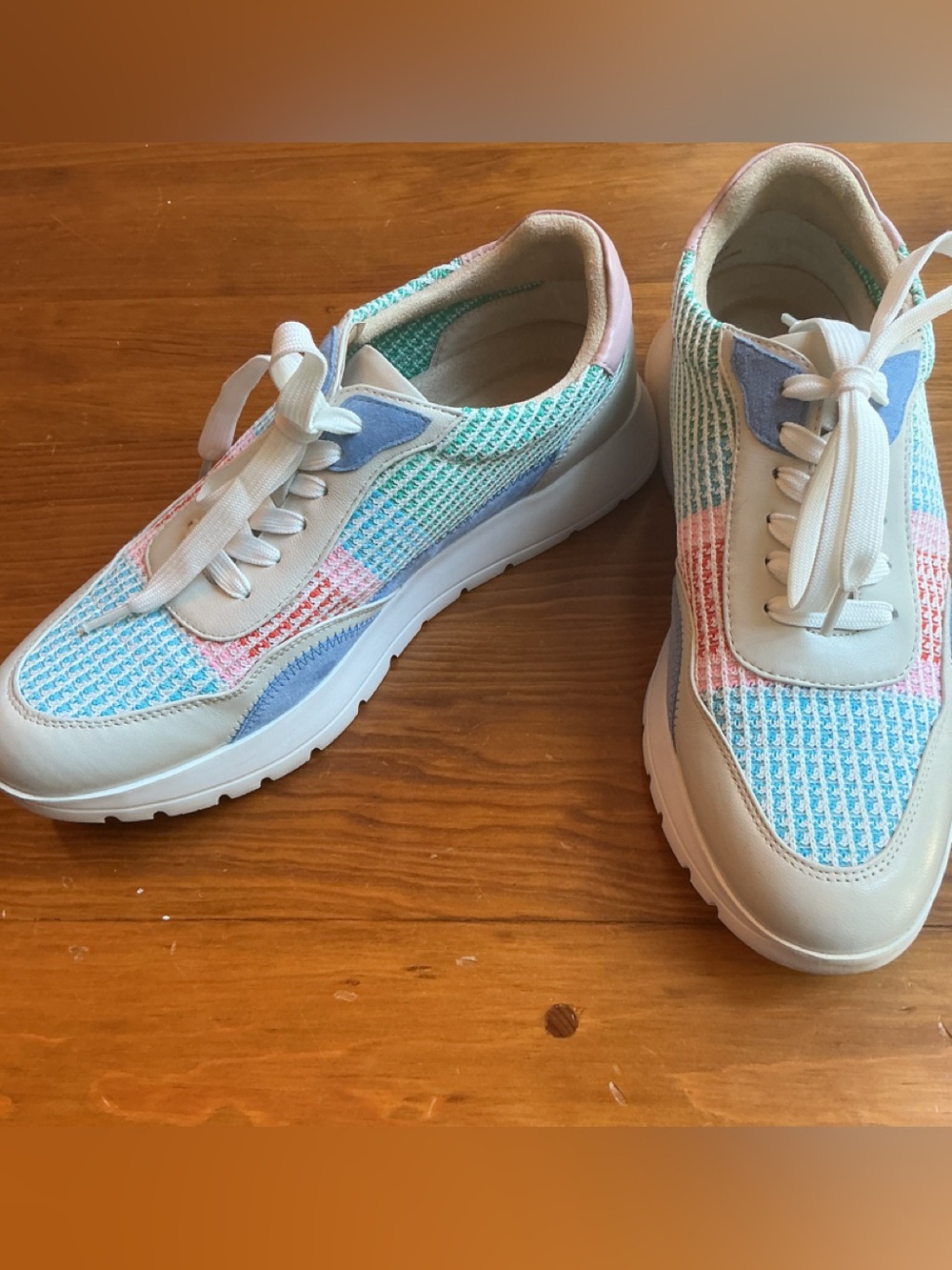 Designer Casual shoes by Vaneli - White with Pastel Accents Original price $189